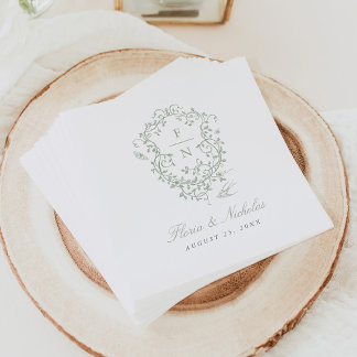 Guardanapo De Papel Livro Verde sobre Casamento de Banheiros Napkins C