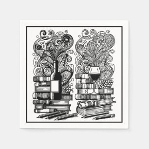 Guardanapo De Papel Livros E Vinho Colorem-Me Porodô 5