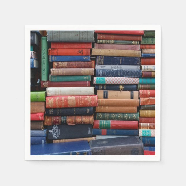 Guardanapo De Papel Livros Lidos Adoram Livros Antigos (Frente)