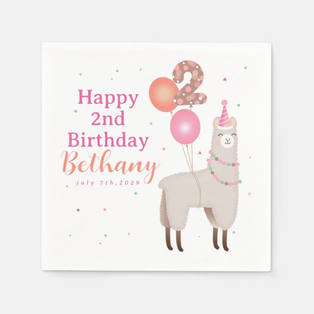 Guardanapo De Papel Llama de Aniversário (Frente)