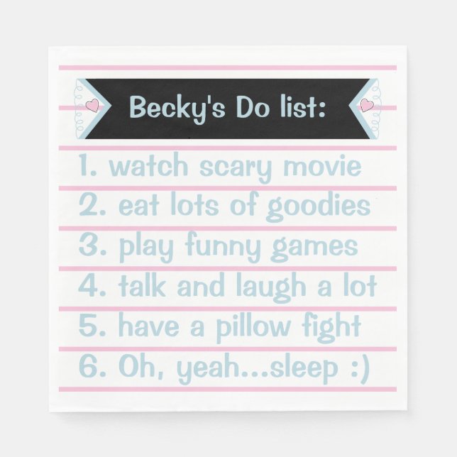 Guardanapo De Papel Llama Pink Pajama Girl Festa de aniversário Slepov (Frente)