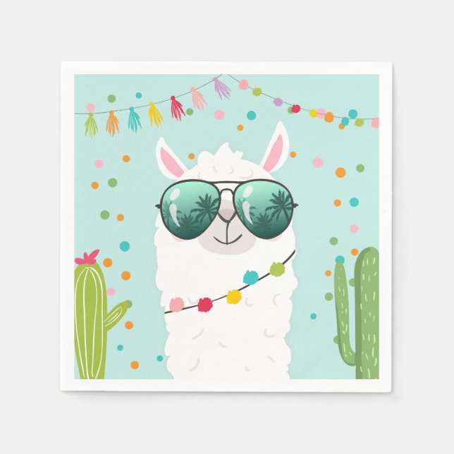 Guardanapo De Papel Llama Rama Paper Napkins Festa Party Alpaca (Frente)