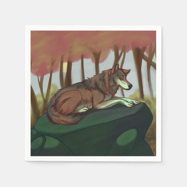 Guardanapo De Papel Lobo Europeu (Frente)