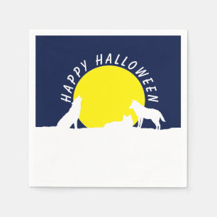 Guardanapo De Papel Lobos em Lua, Feliz Dia das Bruxas