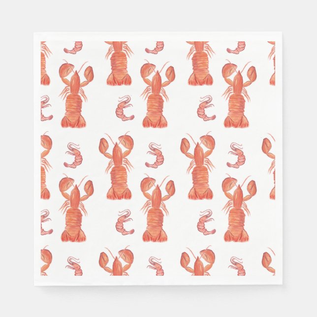 Guardanapo De Papel Lobster and Crawfish Pattern Wedding (Frente)