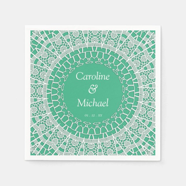 Guardanapo De Papel Local Branco do Casamento de Festa (Frente)