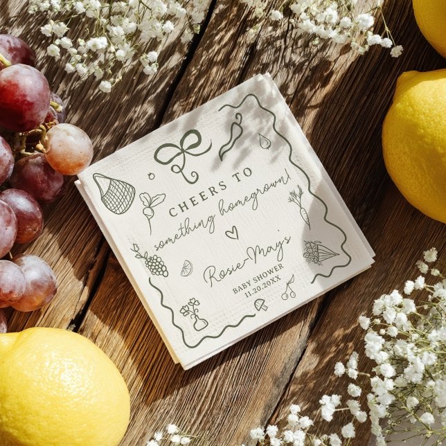 Guardanapo De Papel Locally Grown Baby Shower Rustic Farmer’s Market (Locally Grown Baby Shower Rustic Farmer’s Market Napkins)
