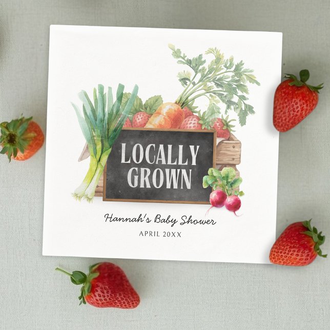 Guardanapo De Papel Locally Grown Gender Neutral Baby Shower (Criador carregado)