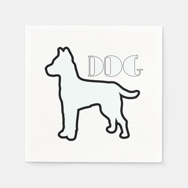 Guardanapo De Papel Logotipo branco do cão (Frente)