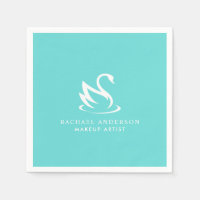 Logotipo branco minimalista do Cisne no Robin do A