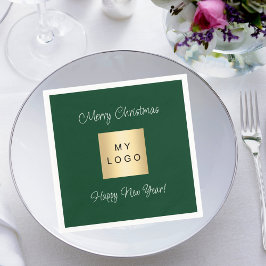 Guardanapo De Papel Logotipo comercial do bar de café verde da esmeral