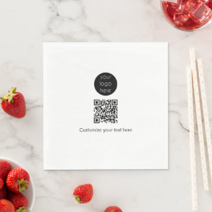Guardanapo De Papel Logotipo comercial Empresa Promocional QR Texto