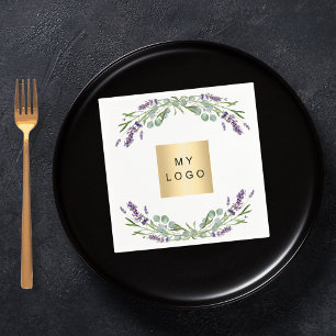 Guardanapo De Papel logotipo comercial para florais de lavanda