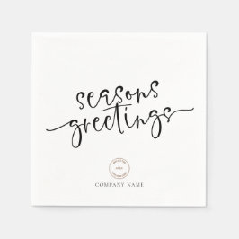 Guardanapo De Papel Logotipo corporativo Script Natal Seasons Saudaçõe
