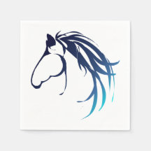 Logotipo da cabeça do cavalo clássico em azul