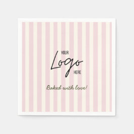 Guardanapo De Papel Logotipo da Padaria Café Listras Fofas Assado Com