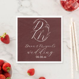 Guardanapo De Papel Logotipo de casamento floral delicado e elegante e