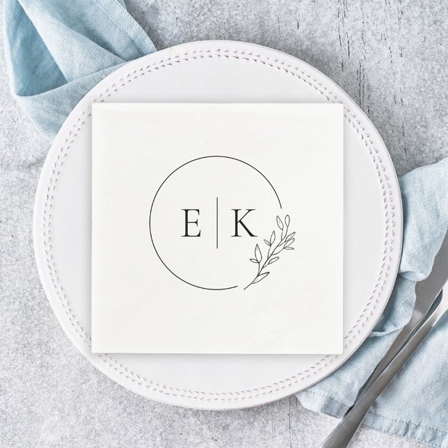 Guardanapo De Papel Logotipo de Casamento Moderno Napkins (Criador carregado)