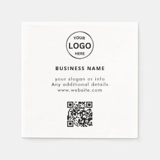 Guardanapo De Papel Logotipo de código Qr Simples para empresas