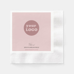 Guardanapo De Papel Logotipo de empresa personalizado, cor-de-rosa-cla