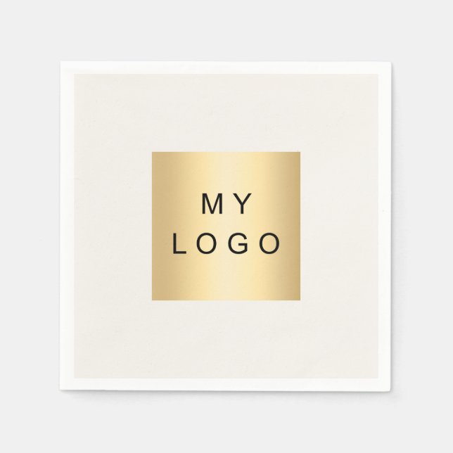 Guardanapo De Papel Logotipo de negócios em creme (Frente)