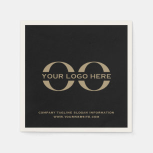 Guardanapo De Papel Logotipo Dourado e preto personalizável Napkin
