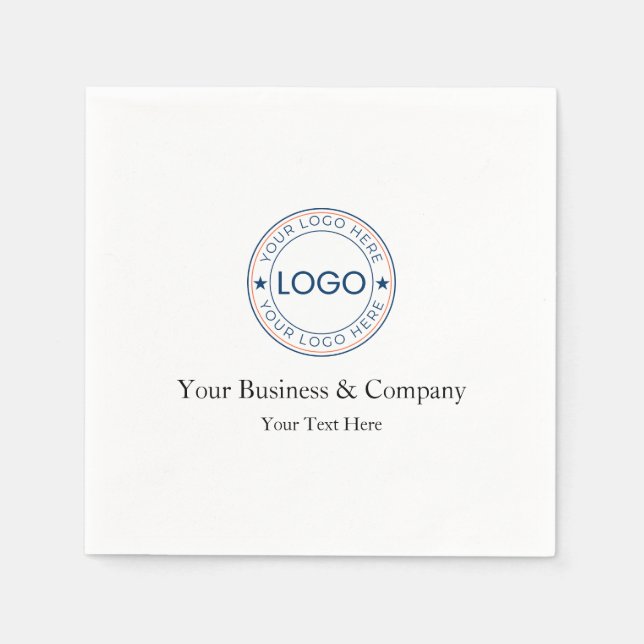 Guardanapo De Papel Logotipo e Texto Personalizados (Frente)