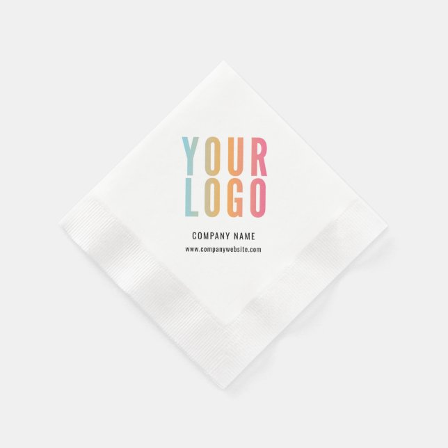 Guardanapo De Papel Logotipo Empresarial Empresa Moderna Branco  (Canto)