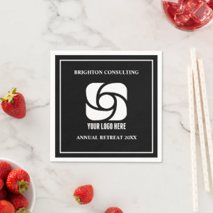 Guardanapo De Papel Logotipo Empresarial Personalizado Preto Branco Fe