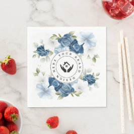 Guardanapo De Papel Logotipo Personalizado Floral Minimalista Simples