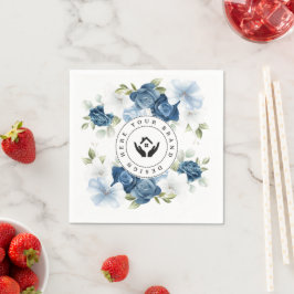 Guardanapo De Papel Logotipo Personalizado Floral Minimalista Simples