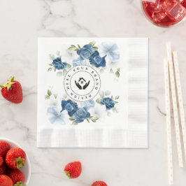 Guardanapo De Papel Logotipo Personalizado Floral Minimalista Simples