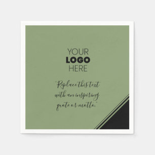 Guardanapo De Papel Logotipo Personalizado Linhas Modernas em Preto Na