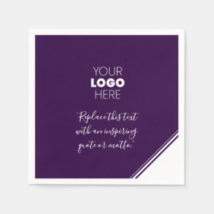 Guardanapo De Papel Logotipo Personalizado Linhas Modernas Púrpura Br