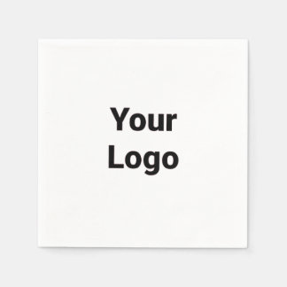 Guardanapo De Papel Logotipo personalizado simples e elegante aqui emp