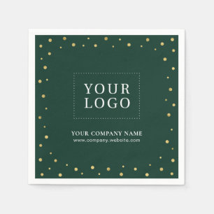 Guardanapo De Papel Logotipo Promocional de Negócios Confete Verde e D