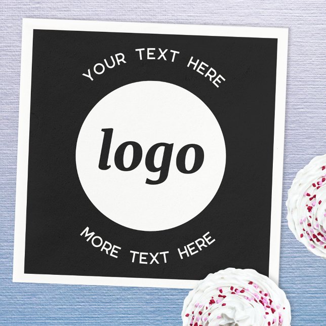 Guardanapo De Papel Logotipo simples e texto Promocional comercial pre (Logo with text business promotional paper napkin)