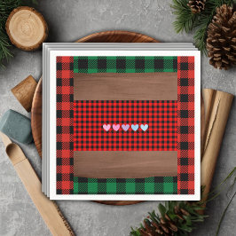 Guardanapo De Papel Logs Flannel Rustic Xadrez Hearts Chá de fraldas