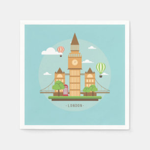 Guardanapo De Papel London England Landmarks Cocktail Paper Napkins