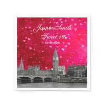 Londres Reino Unido Skyline Hot Pink Red Heart Swe