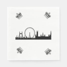 Guardanapo De Papel Londres Skyline Themed Royal Crown Paper Napkins