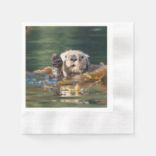 Guardanapo De Papel Lontra de mar de ondulação