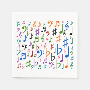 Guardanapo De Papel Lotes de notas musicais e de símbolos