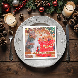 Guardanapo De Papel Loucos de Natal de Esquilo