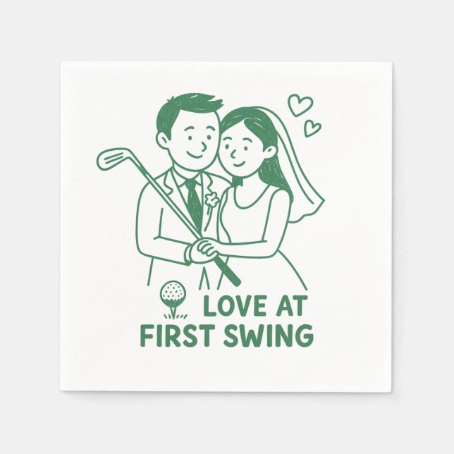 Guardanapo De Papel "Love at First Swing" Golfer's Style paper napkin (Frente)