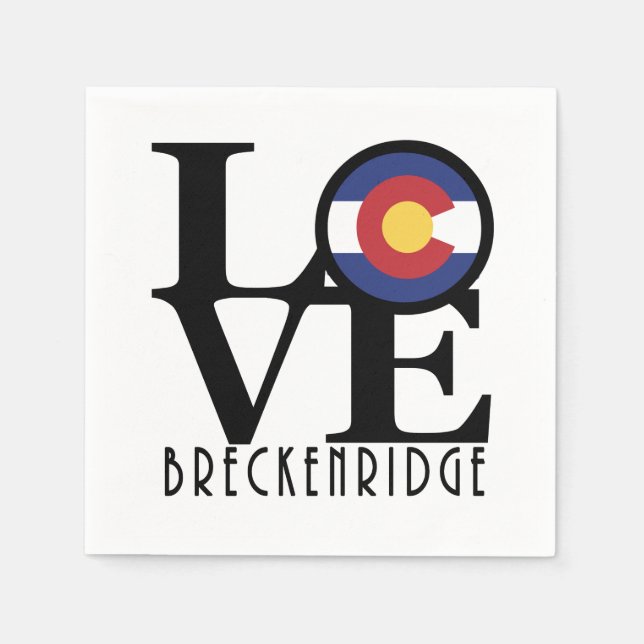Guardanapo De Papel LOVE Breckenridge Colorado (Frente)