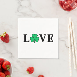Guardanapo De Papel LOVE Clover Shamrock Irlanda Rua texto baseado em