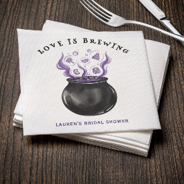 Guardanapo De Papel Love is Brewing Cauldron Halloween Bridal Shower