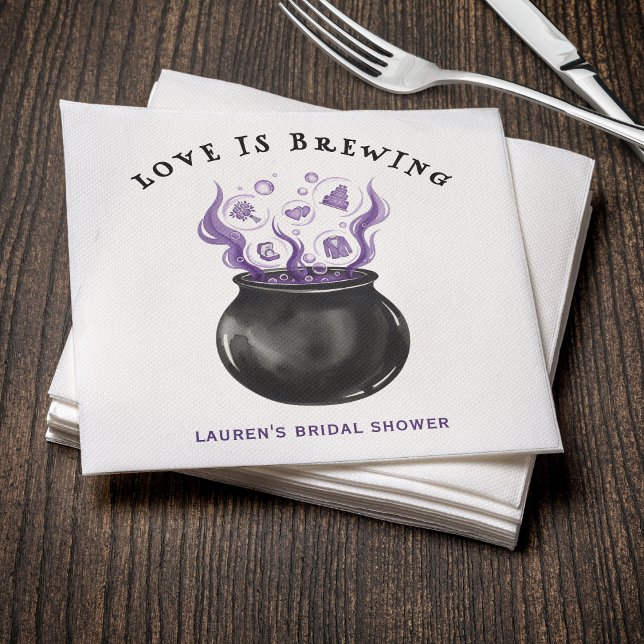 Guardanapo De Papel Love is Brewing Cauldron Halloween Bridal Shower (Love is Brewing Cauldron Halloween Bridal Shower Napkins
)