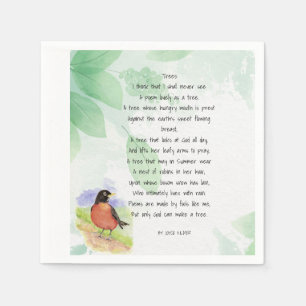 Guardanapo De Papel Love Nature Inspirational Poem Trees Kilmer